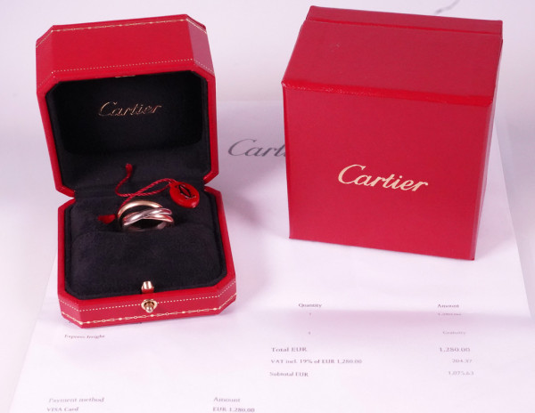 Cartier Trinity Ring 750 Gold Größe 59 Set in Box mit Unterlagen - Klassisch 3,5mm