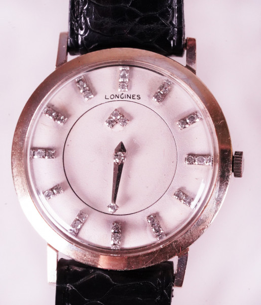 Art Deco Longines Mystery Dial in Original Box mit Diamanten 585 Weißgold