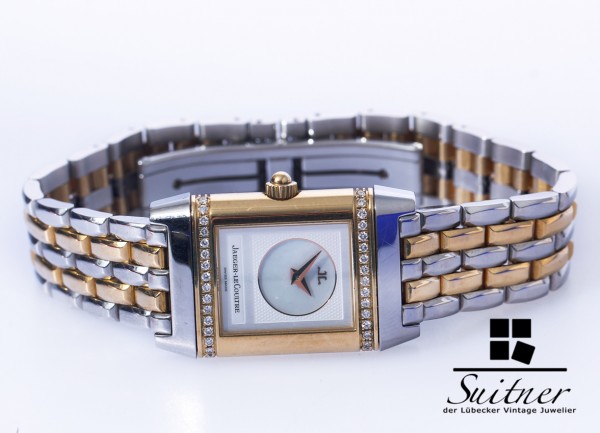 Jaeger-LeCoultre Reverso Duetto Lady Brillanten 266.5.44 Stahl Gold Duo Face Full Set