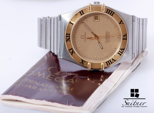 Omega Constellation Stahl Gold Automatik mit Papiere großes Modell ca. 1111