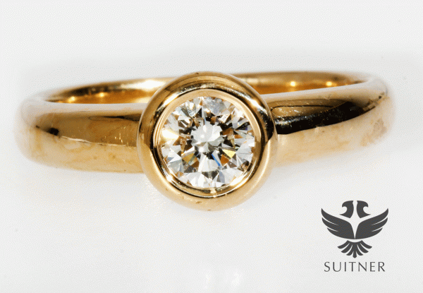 Solitär Brillant Ring 0,54ct aus 585 Gold Größe 56 Luxus Verlobungsring