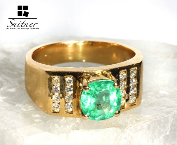 Smaragd und Brillant Ring 