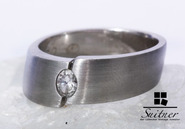 moderner Diamant Ring 0,20 ct TW / VSI 950 Platin Gr. 55 Oval Handarbeit