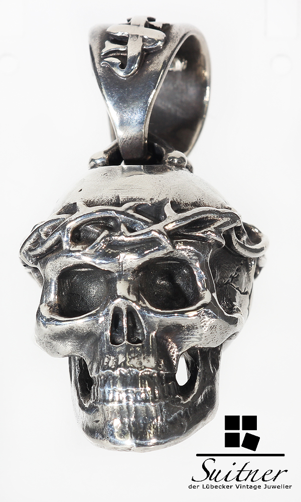 Memento Mori / Totenkopf / Skull Anhänger 925 Silber mit Kette