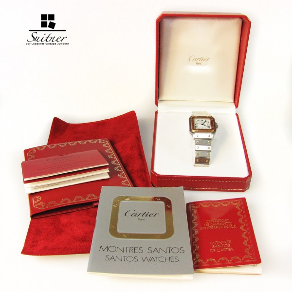 Cartier Santos Automatik Stahl/Gold mit Box und Zertifikat Big Model