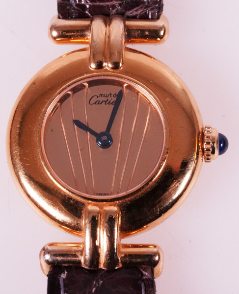 Vintage Cartier Must de Colisèe Uhr Vermeil Ref. 590002 Zifferblatt selten