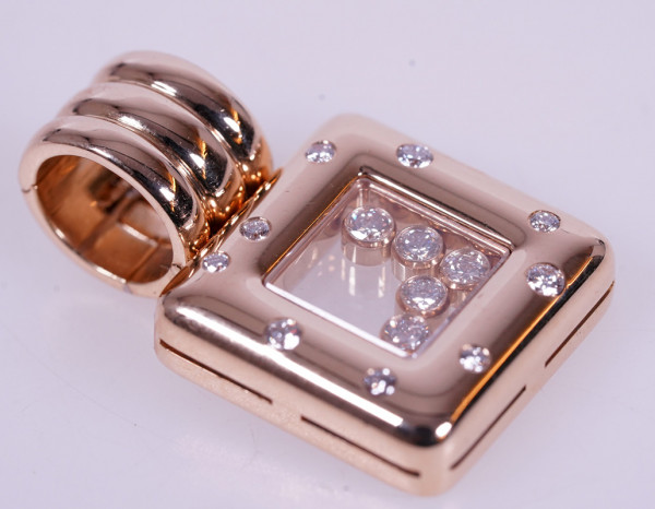 Chopard Happy Diamonds XL Square Anhänger 750 Gold