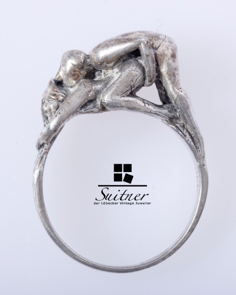 Erotischer Ring aus 925er Silber, Liebesakt, Kuriosität