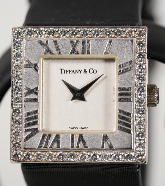 Tiffany Atlas Uhr 750 Weißgold Factory Diamanten L3760 Neupreis 9000,- Euro