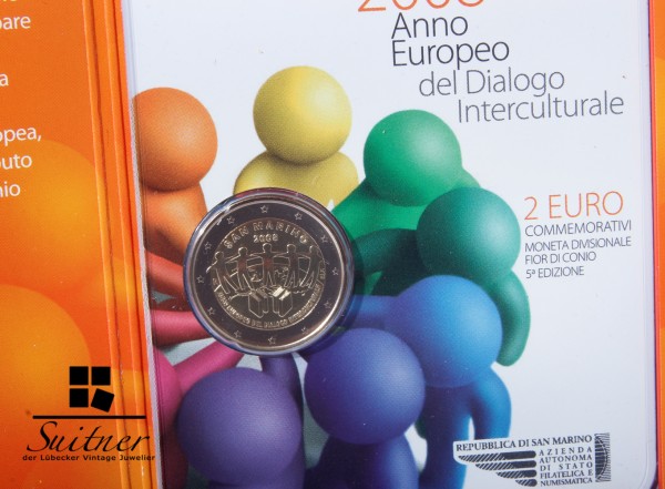 2 Euro San Marino € 2008 R Interkulturelles Jahr in Originalverpackung