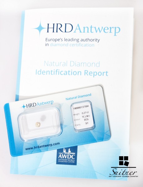 HRD 0,27ct Brillant mit Expertise im Blister Antwerpen