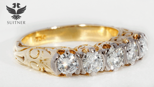 Antiker 1,20ct. Vorsteck Ring Memorie Brillanten 750 Gold Größe 53