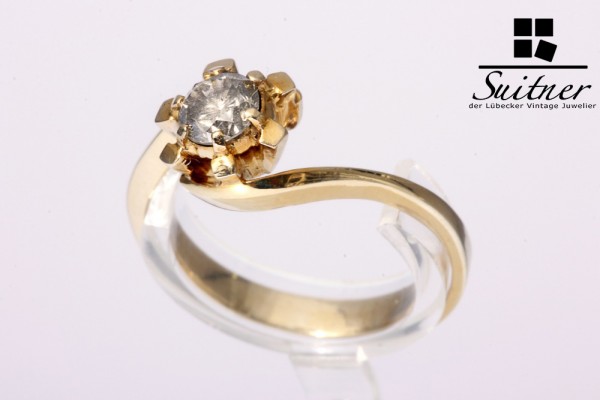 klassischer Ring Brillant ca 0,45ct aus 585 Gold Gr 57 Verlobung