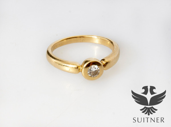 Solitär Ring 585 Gold und 0,16ct. Brillant als zB Verlobungsring